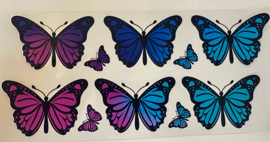 pink, blue Butterfly's