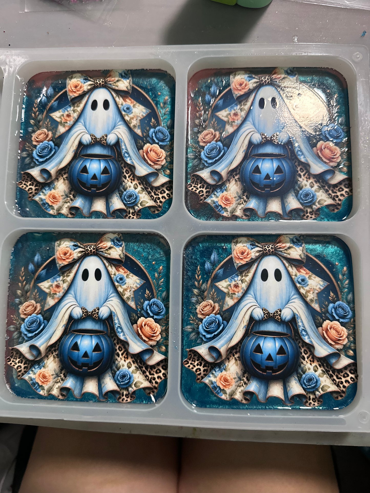 24. coasters set of 4 blue ghost