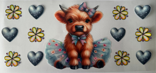 Cow with Hearts and Flowers