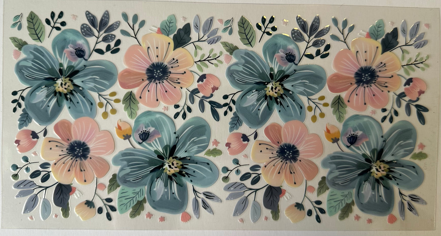 flowers pink n blue