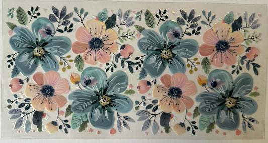 flowers pink n blue
