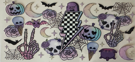 Purple Skulls and Pumpkins