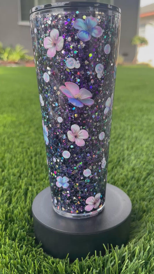 Purple moon & flowers